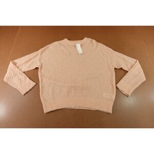 Urban Outfitters Standard Cloth Mens Medium Peach Sheer Crew Neck Sweater NWT